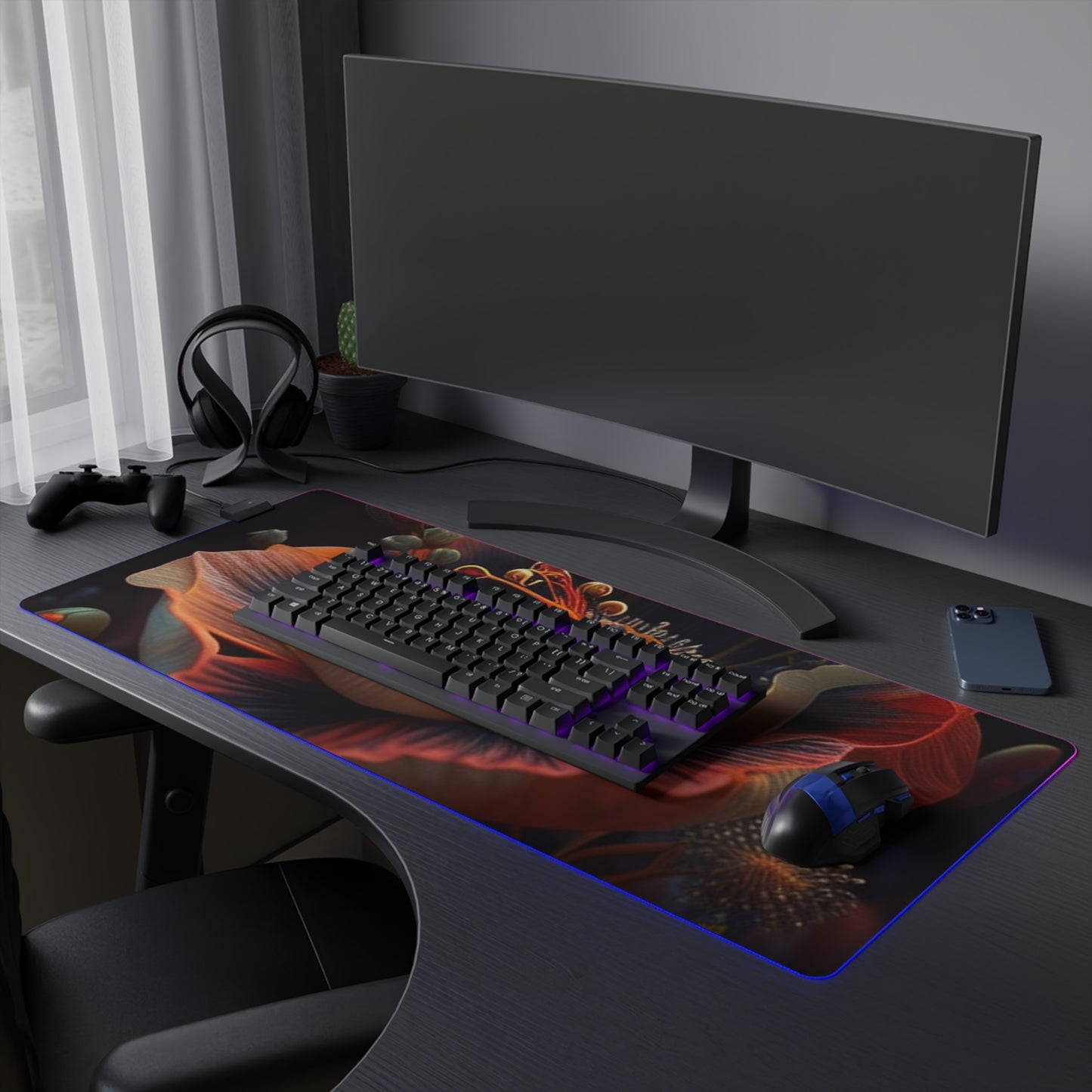 LED Gaming Mouse Pad Flower Arangment 3