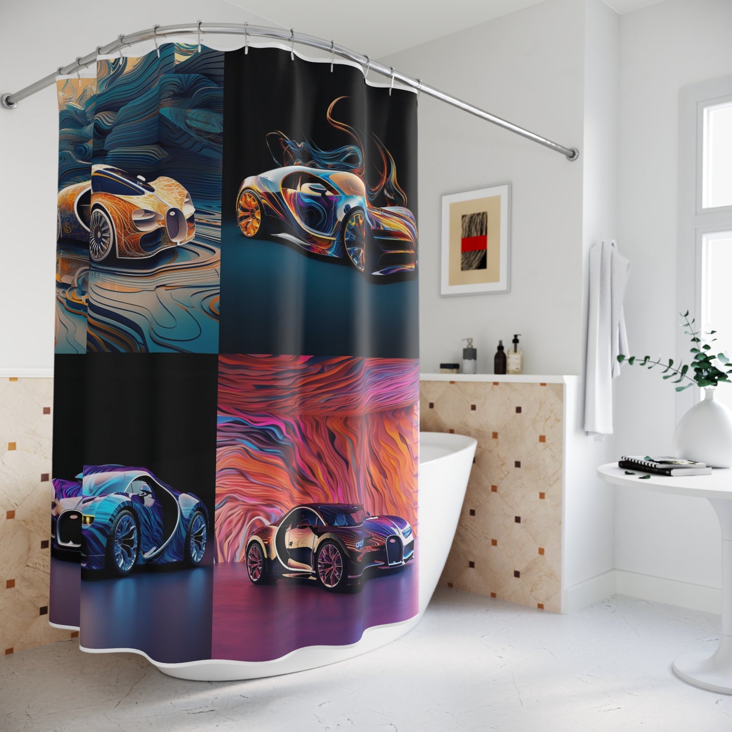 Polyester Shower Curtain Bugatti Abstract Flair 5