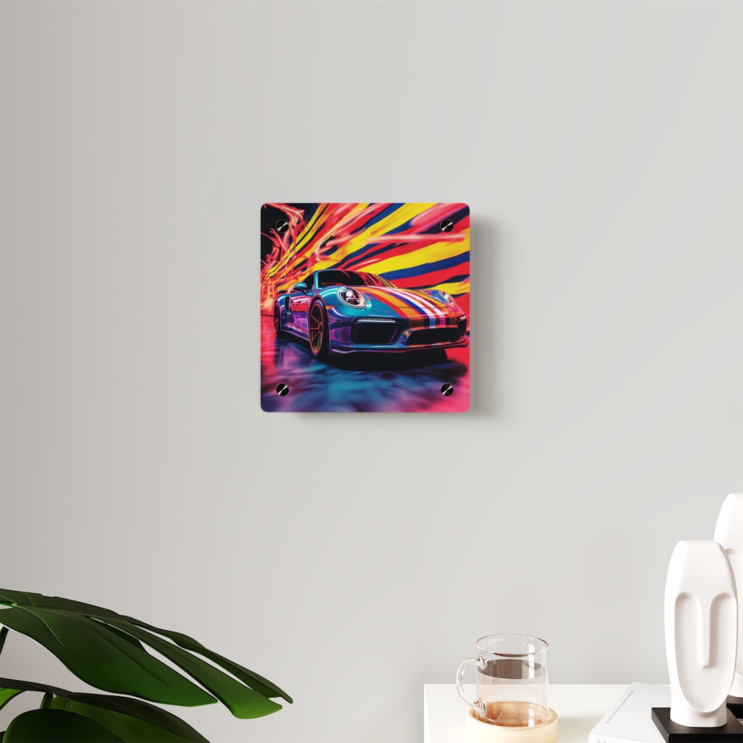 Acrylic Wall Art Panels Macro American Flag Porsche 2