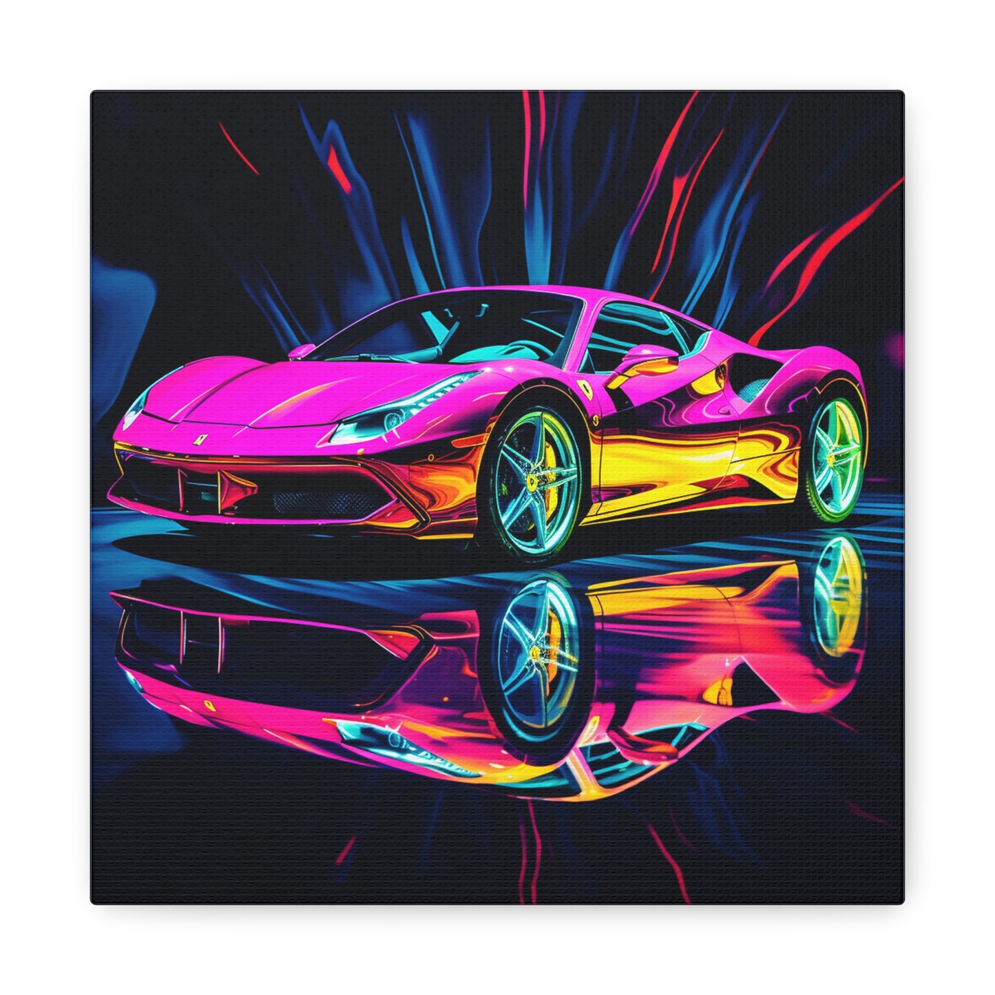 Canvas Gallery Wraps Pink Macro Ferrari 3