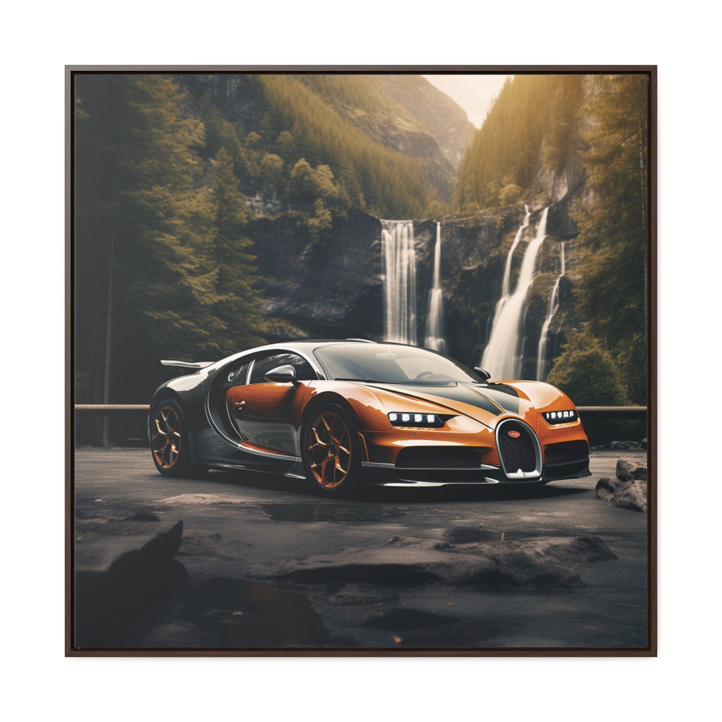 Gallery Canvas Wraps, Square Frame Bugatti Waterfall 3