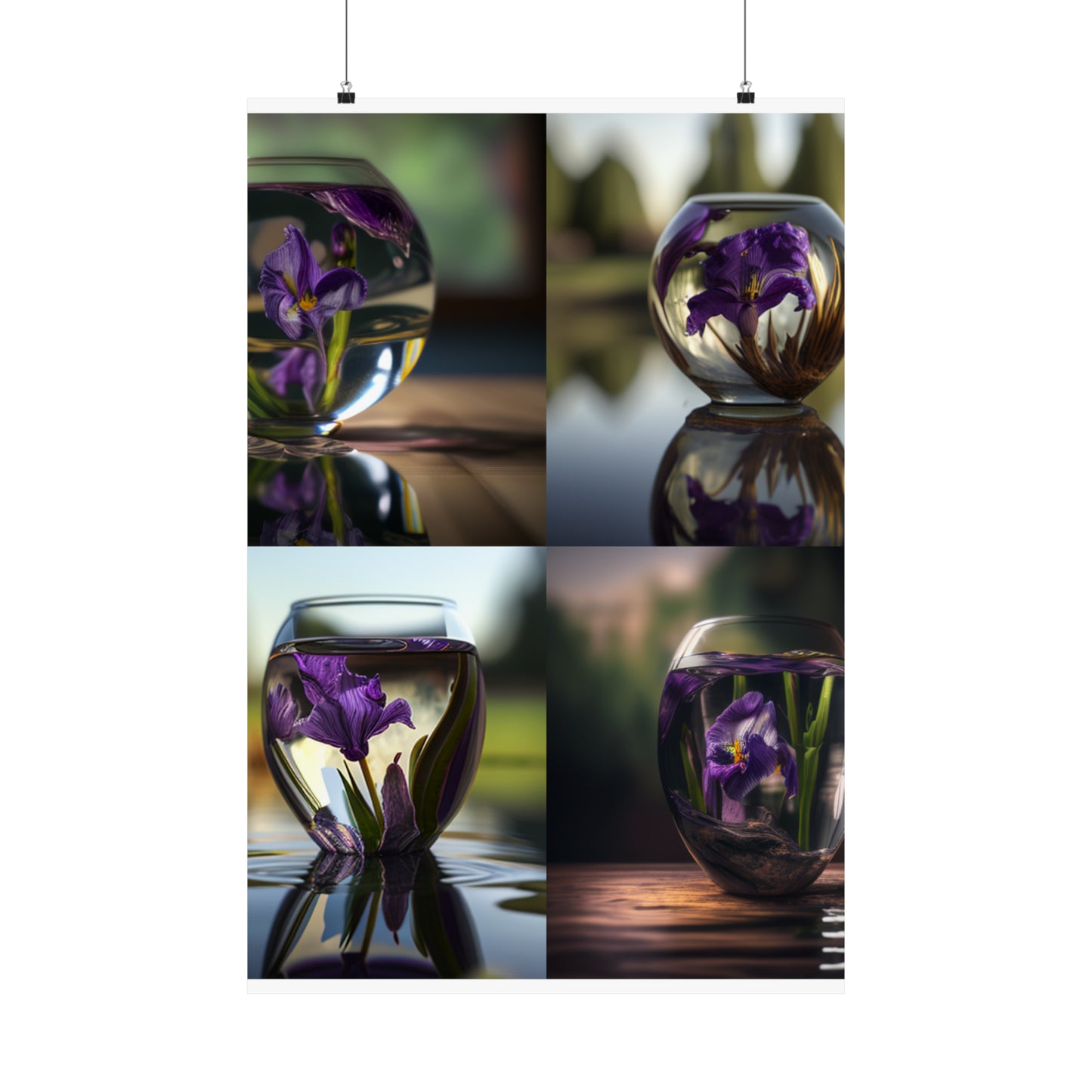 Premium Matte Vertical Posters Purple Iris in a vase 5