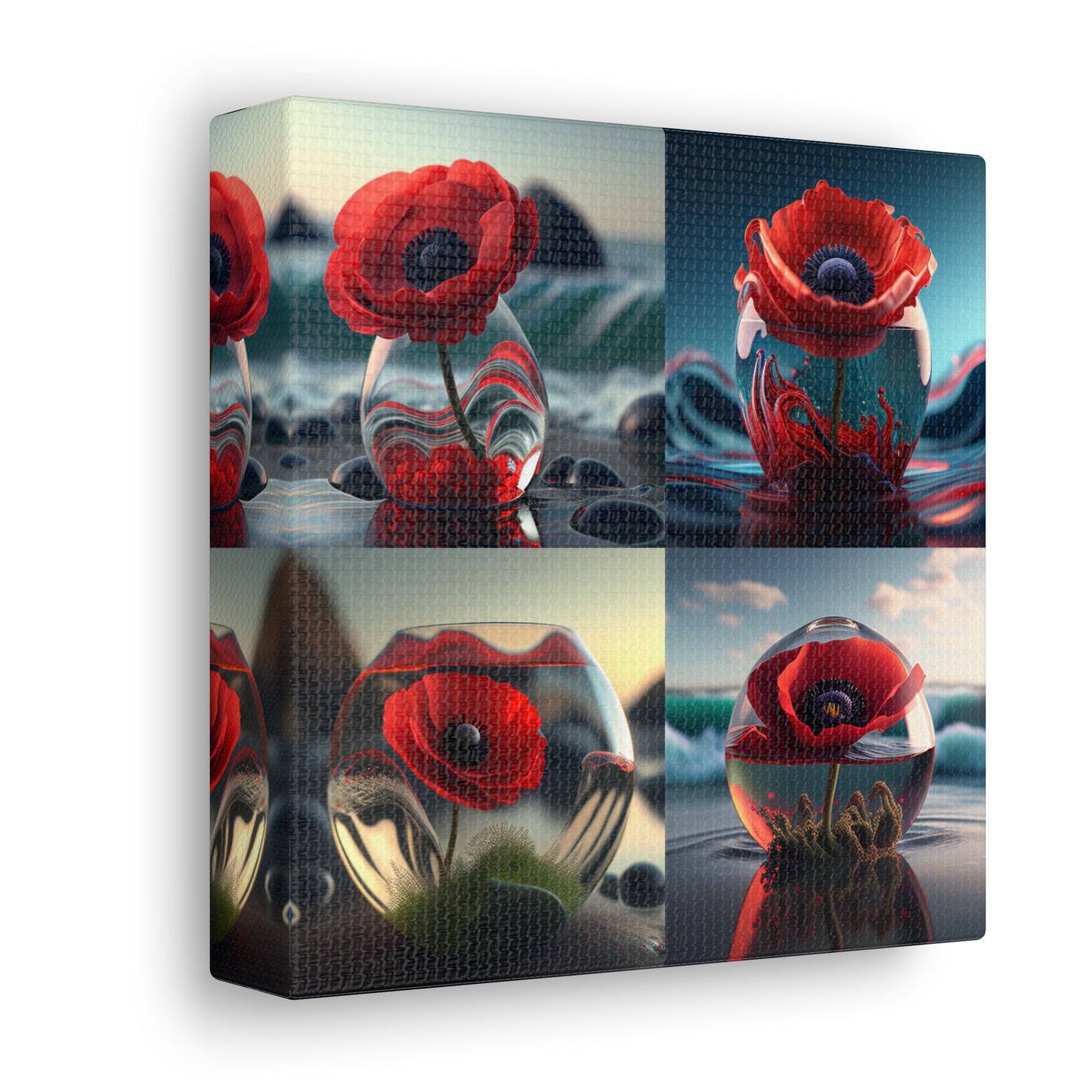 Canvas Gallery Wraps Red Anemone in a Vase 5