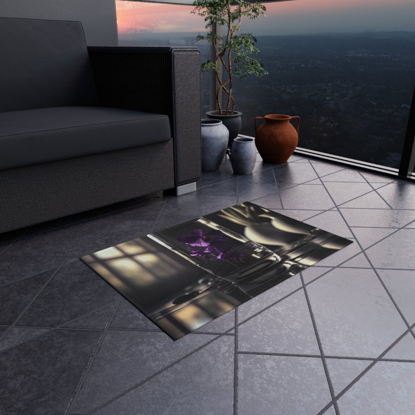 Outdoor Rug  Purple Orchid Glass vase 4