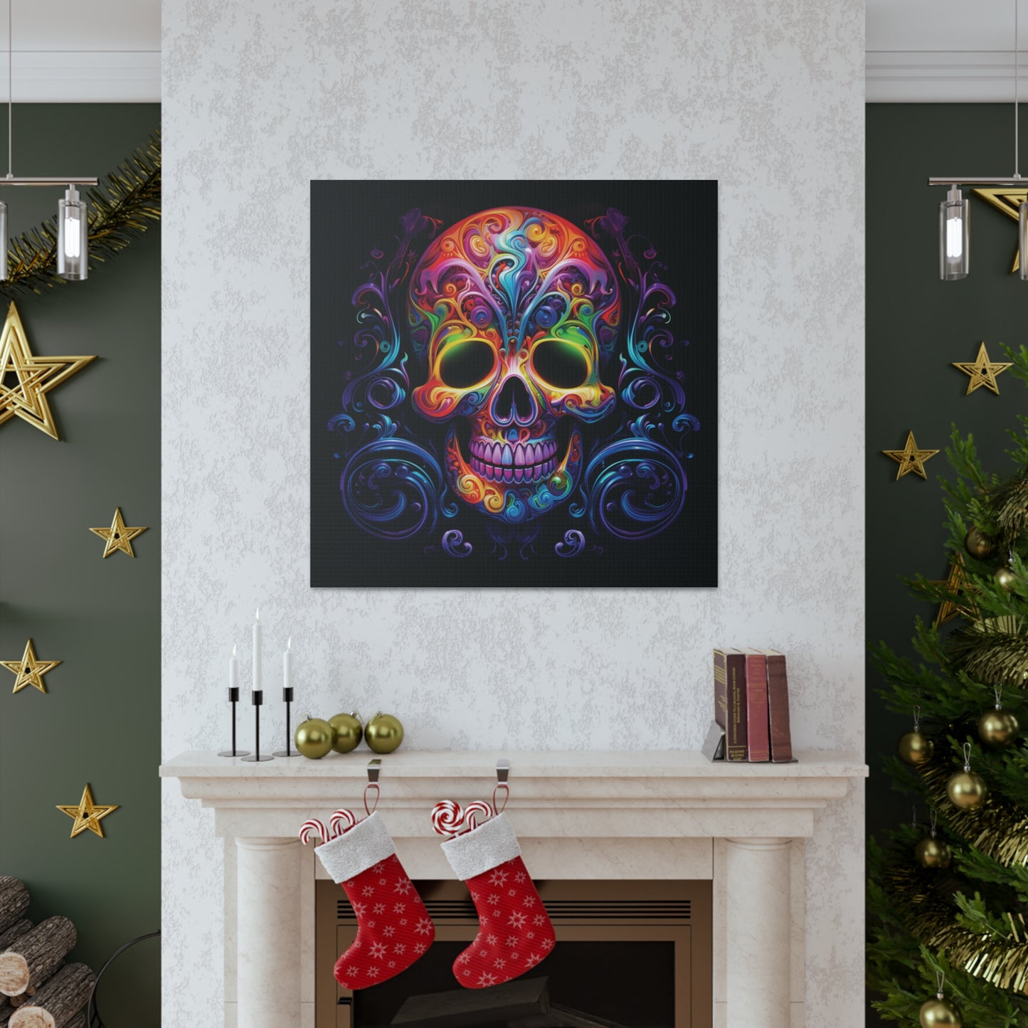 Canvas Gallery Wraps Macro Skull Color 2