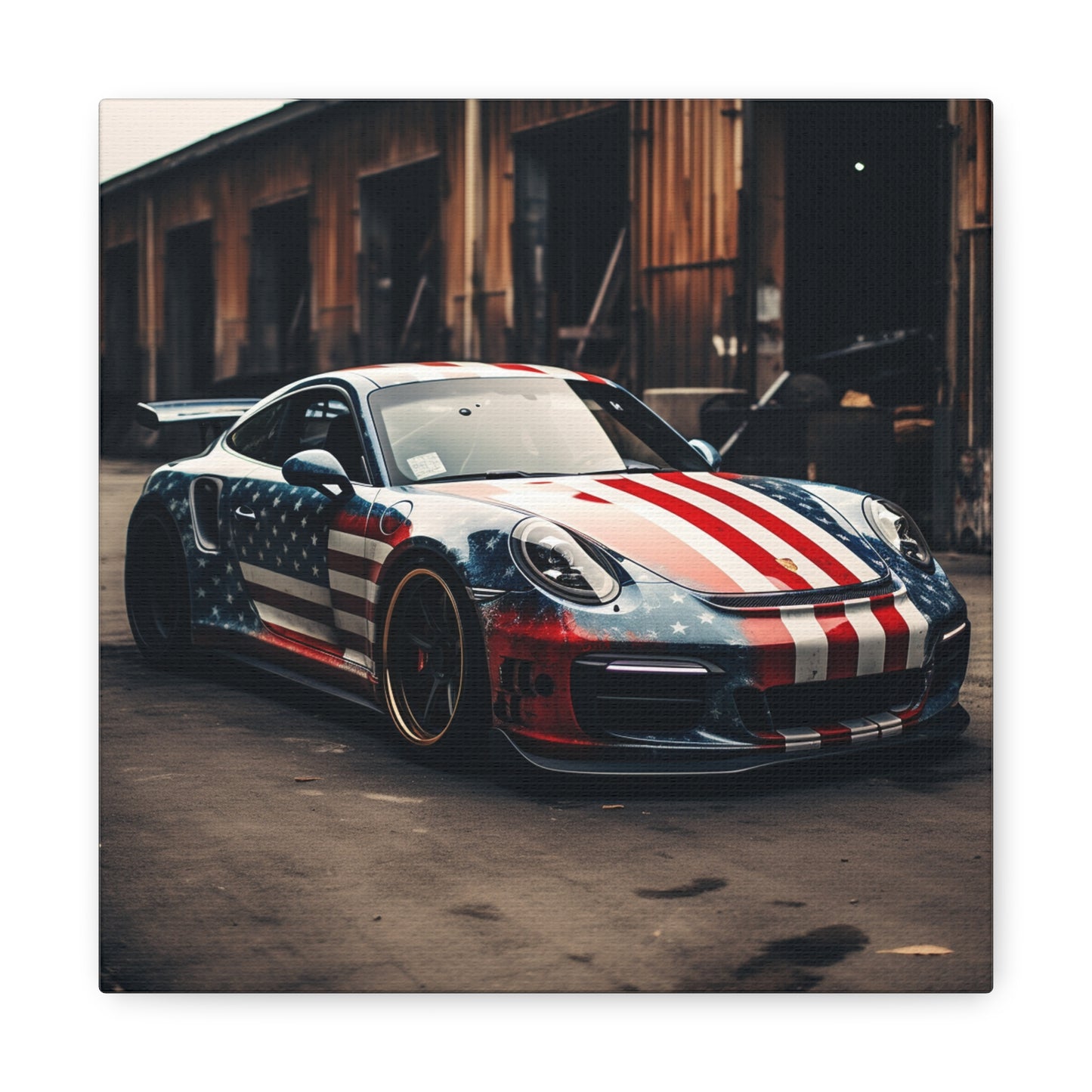 Canvas Gallery Wraps American Flag Porsche 3