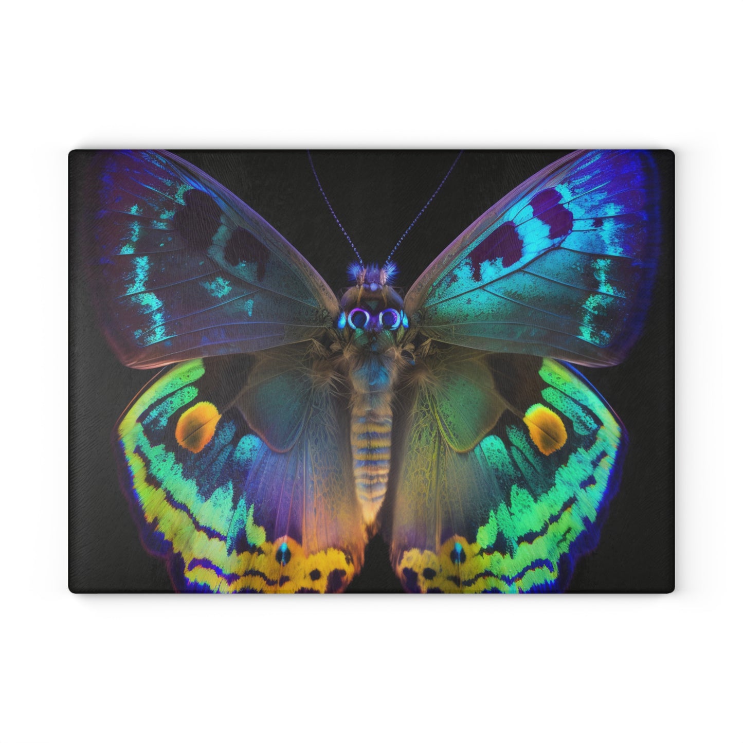 Glass Cutting Board Neon Hue Butterfly 4