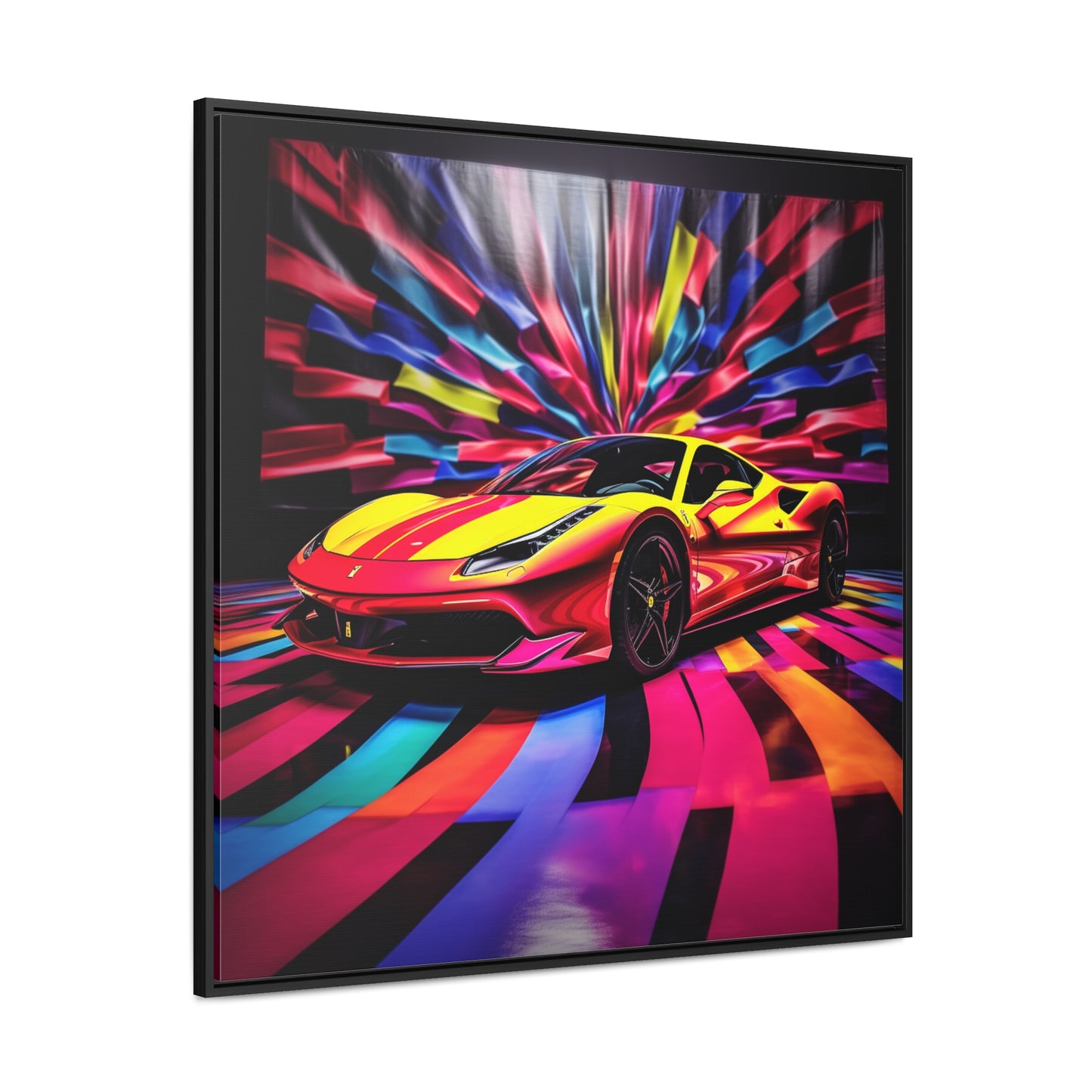 Gallery Canvas Wraps, Square Frame Macro Flag Ferrari 3