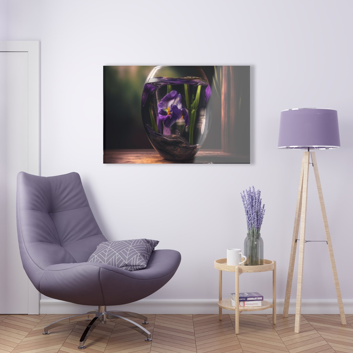 Acrylic Prints Purple Iris in a vase 4