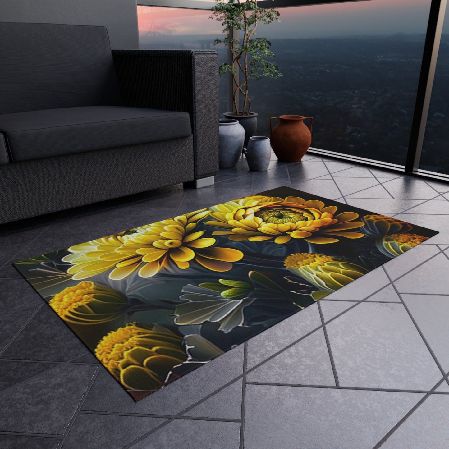 Outdoor Rug  Yellow Hermosas Flores Amarillas 4