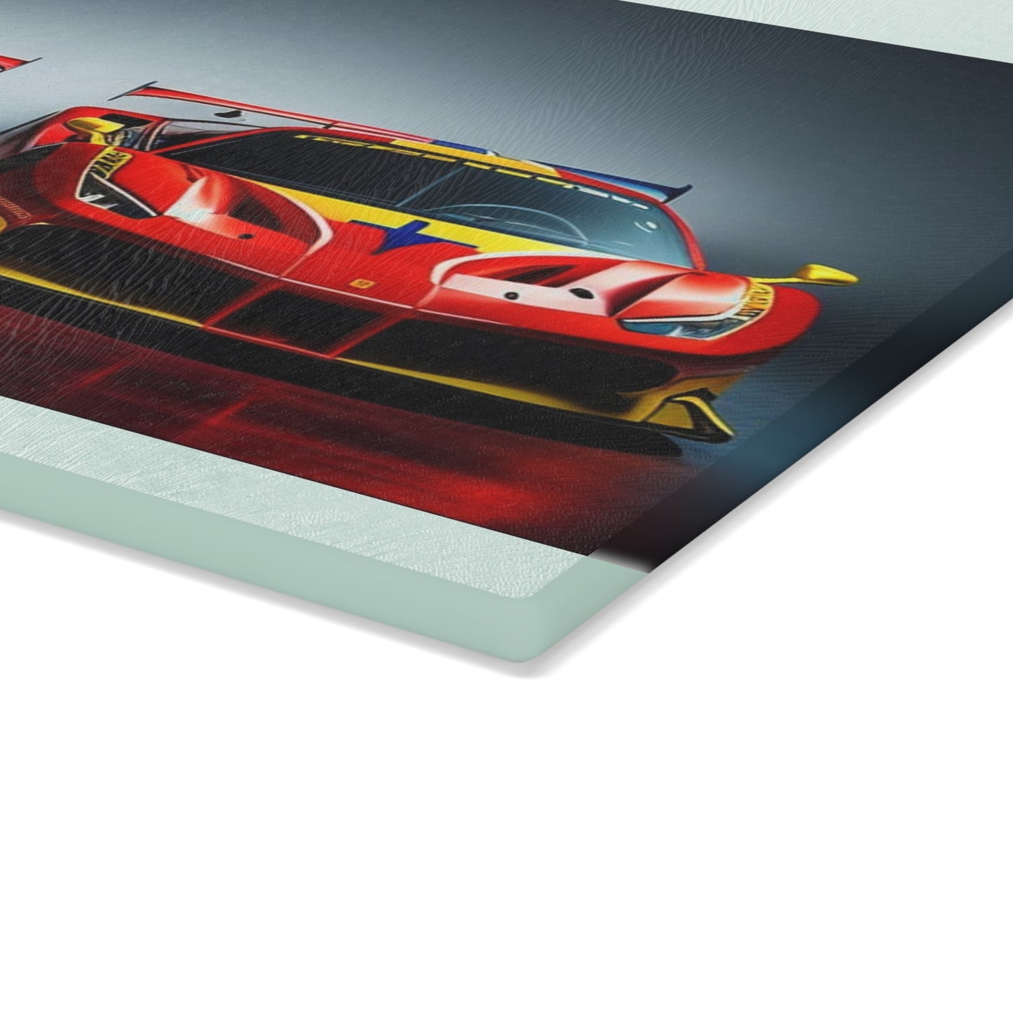 Glass Cutting Board Ferrari Red Blue 2