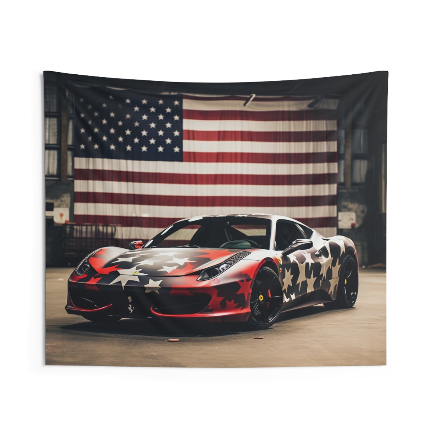 Indoor Wall Tapestries American Flag Farrari 1