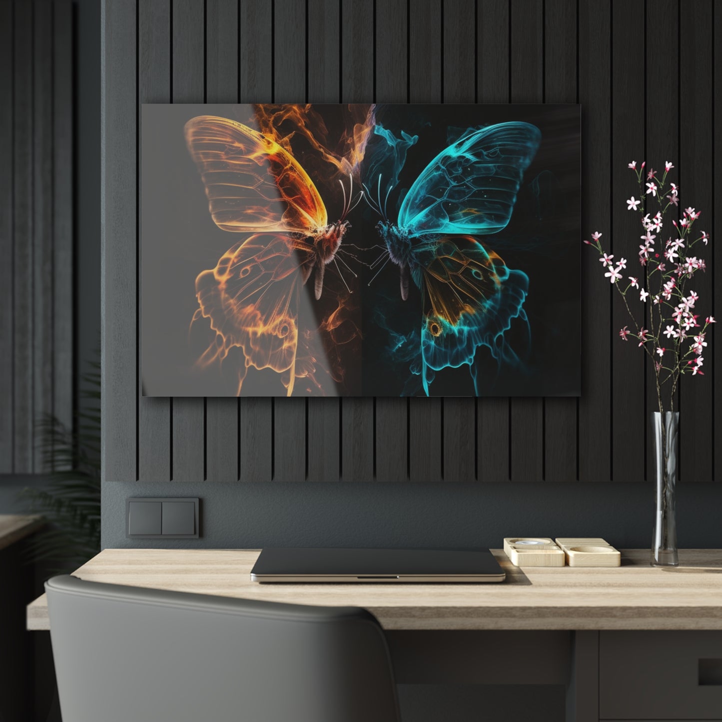 Acrylic Prints Kiss Neon Butterfly 6