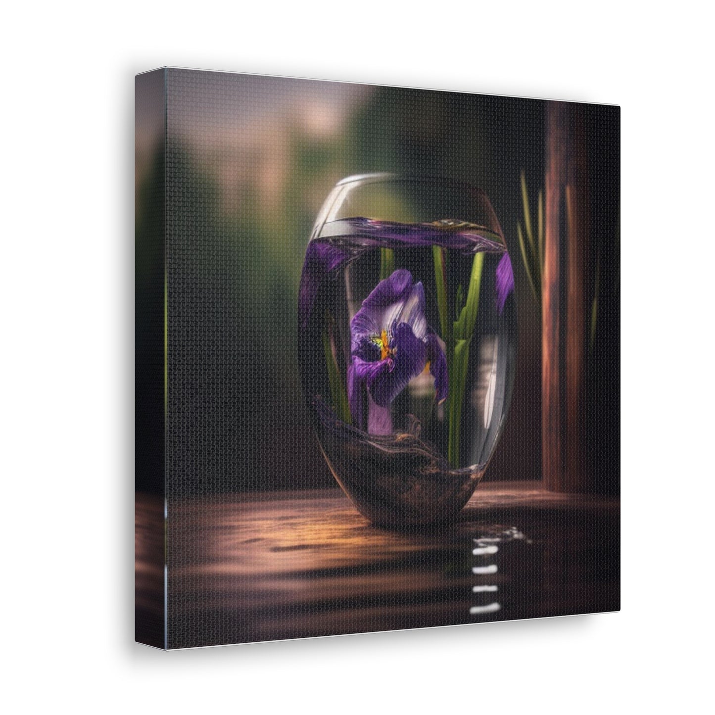 Canvas Gallery Wraps Purple Iris in a vase 4