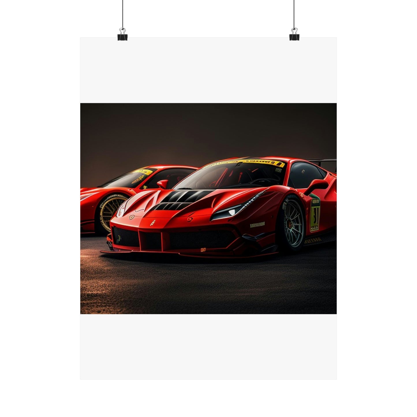 Premium Matte Vertical Posters Ferrari Red 4