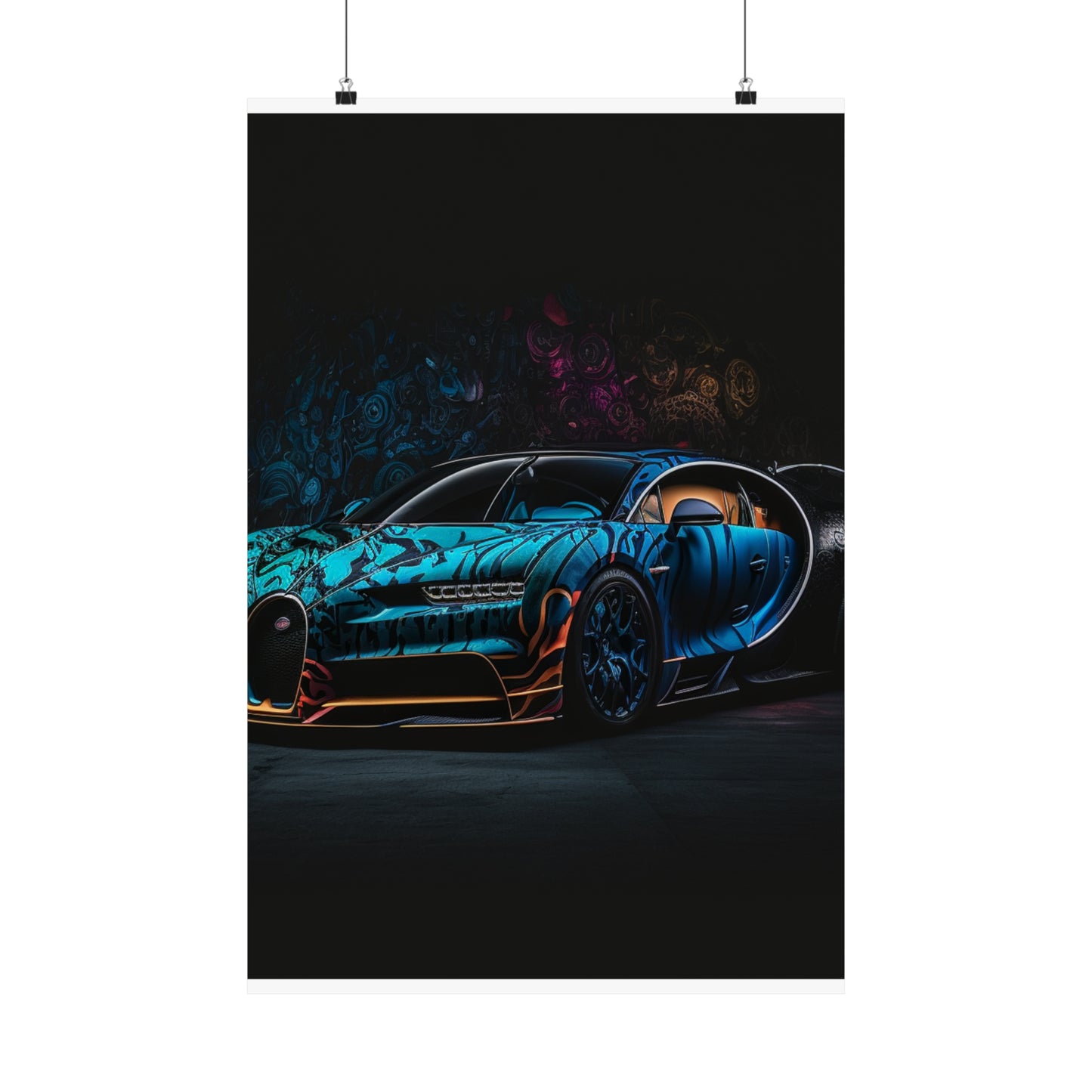 Premium Matte Vertical Posters Bugatti Blue 3