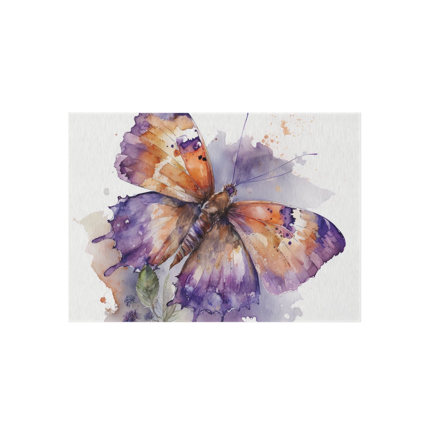 Outdoor Rug  MerlinRose Watercolor Butterfly 1