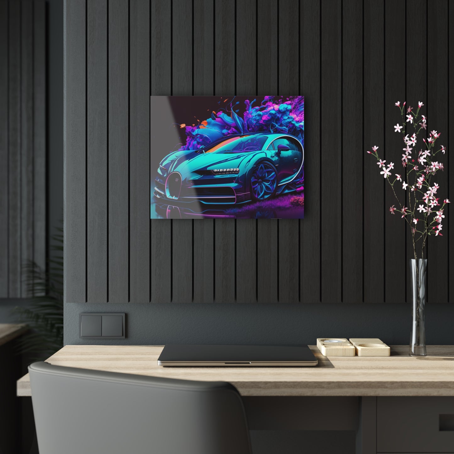 Acrylic Prints Bugatti Neon Chiron 3