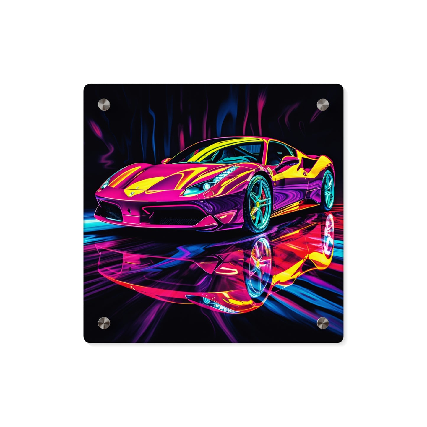 Acrylic Wall Art Panels Pink Ferrari Macro 2