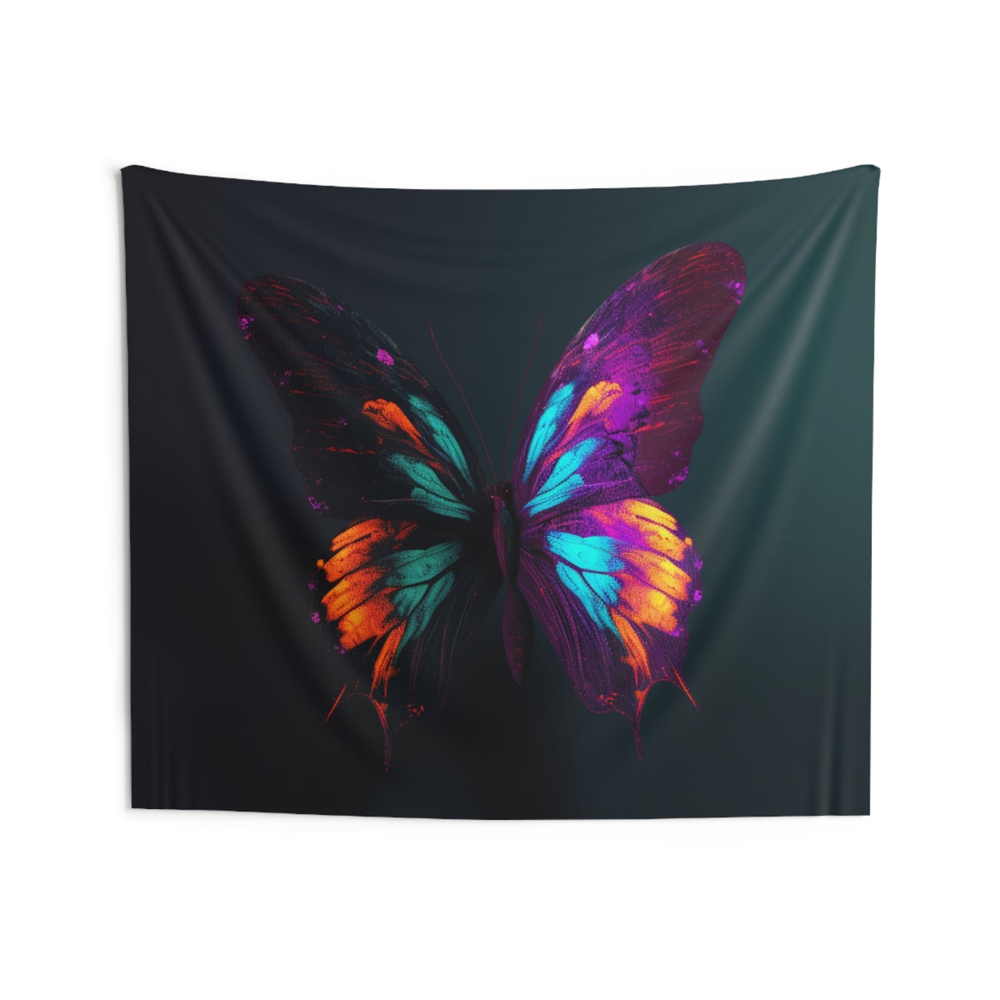 Indoor Wall Tapestries Hyper Colorful Butterfly Purple 2