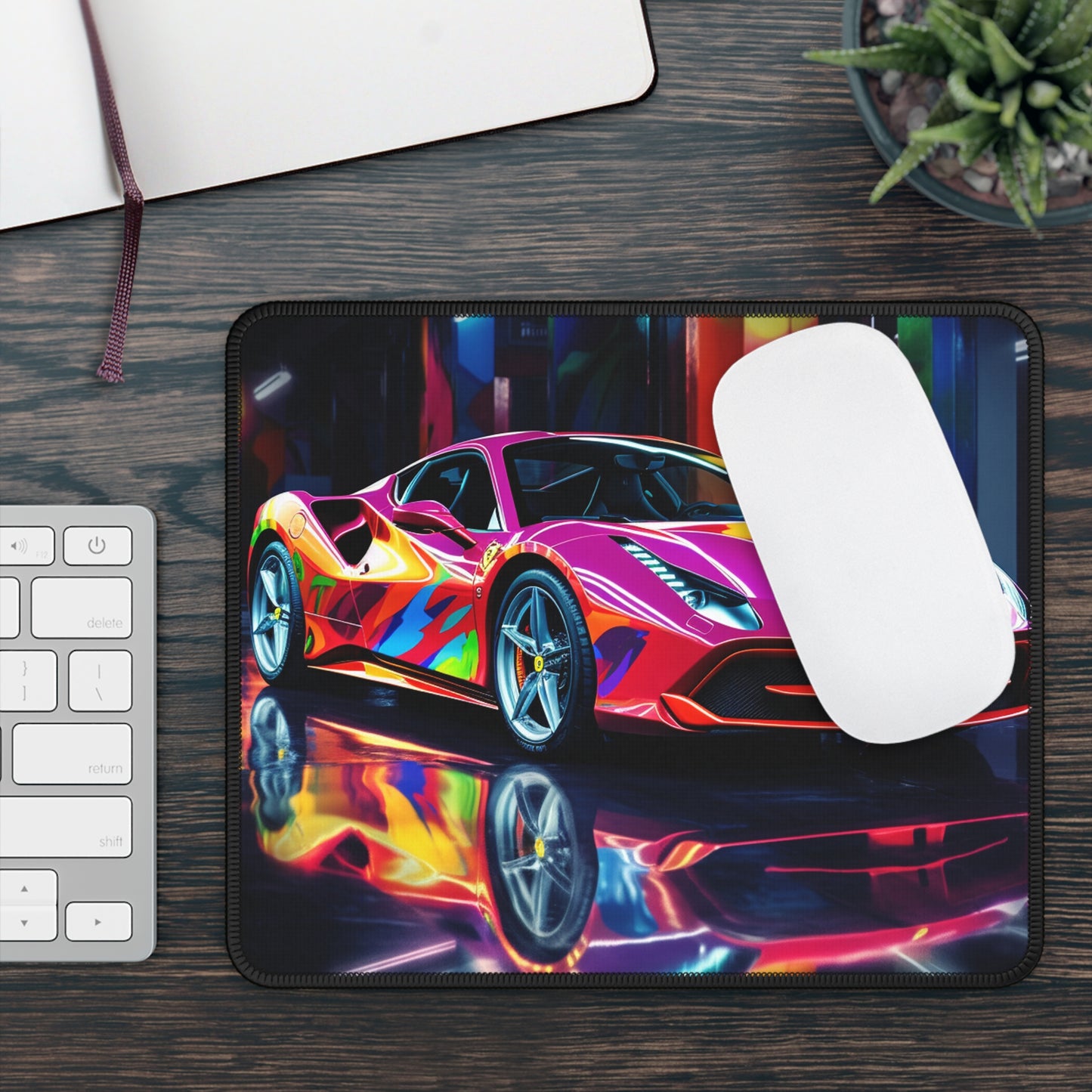 Gaming Mouse Pad  Pink Macro Ferrari 1