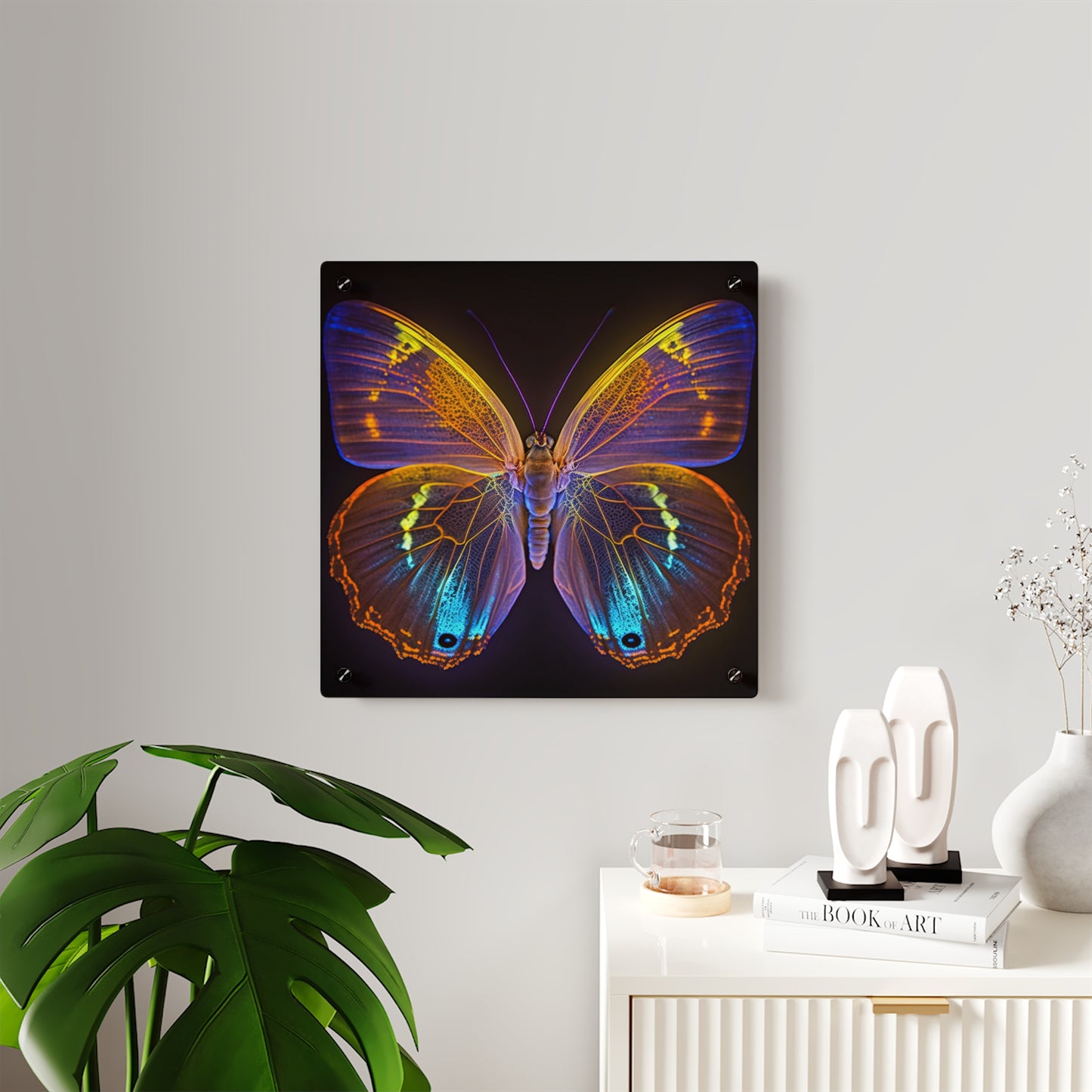 Acrylic Wall Art Panels Neon Butterfly Flair 2