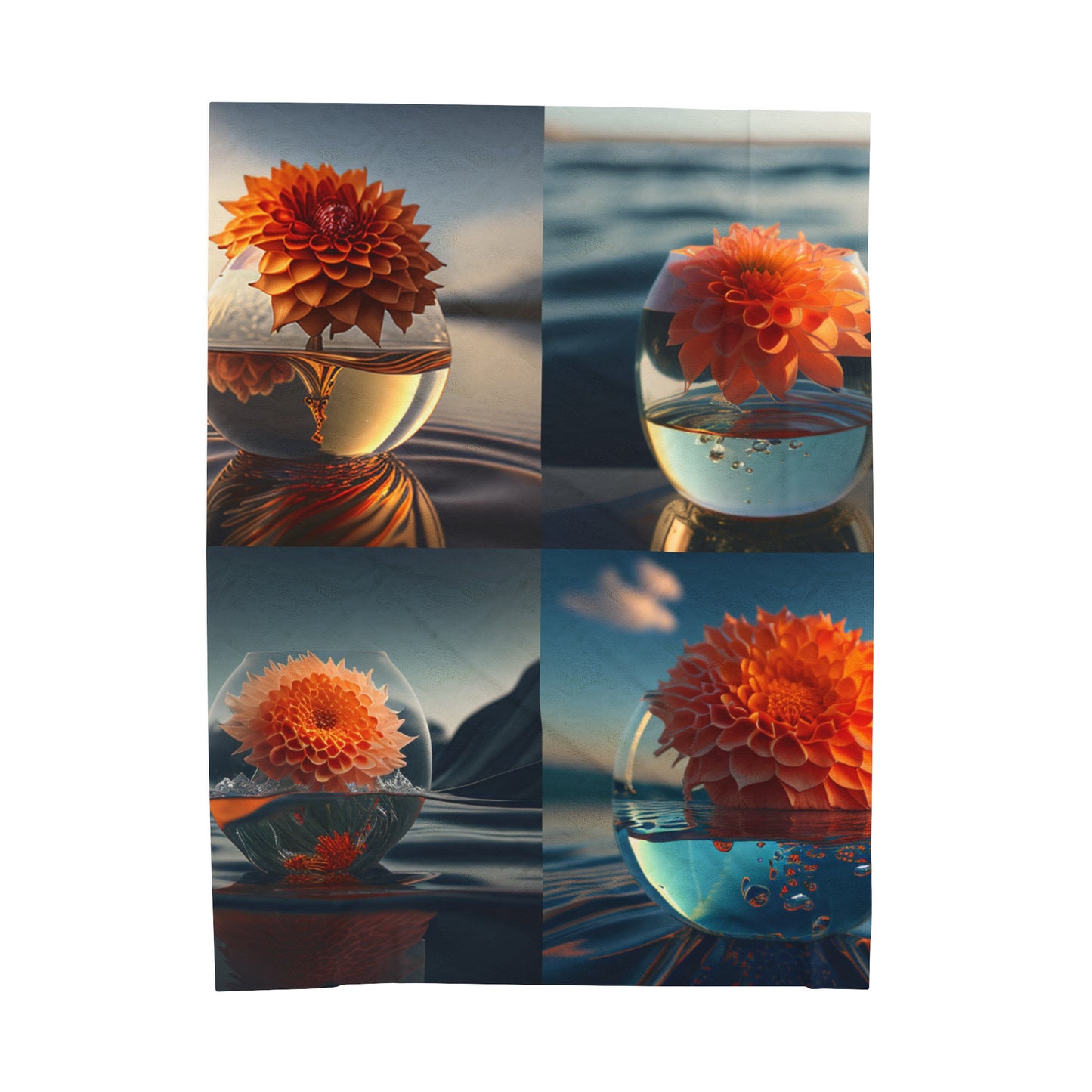 Velveteen Plush Blanket Dahlia Orange 5