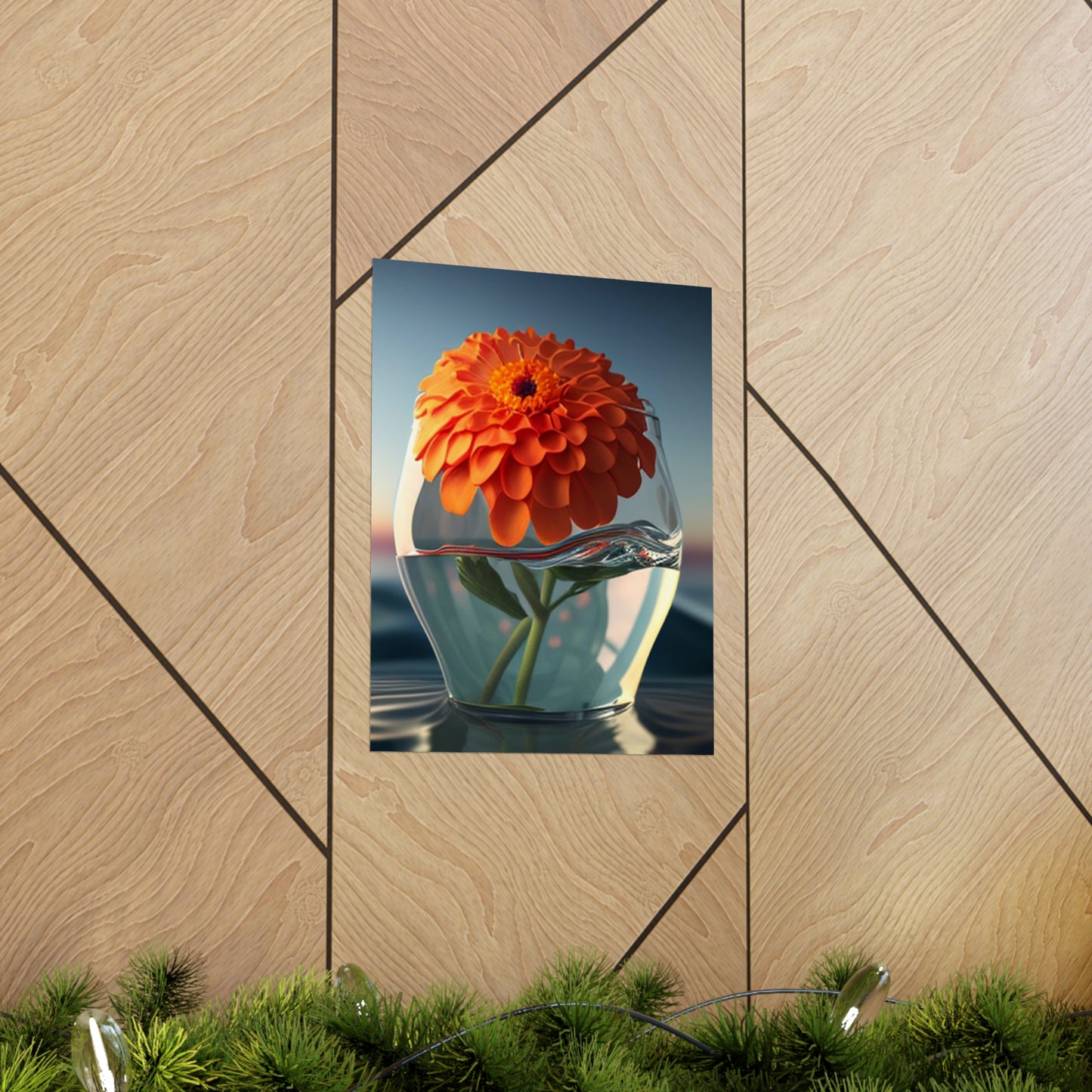 Premium Matte Vertical Posters Orange Zinnia 4