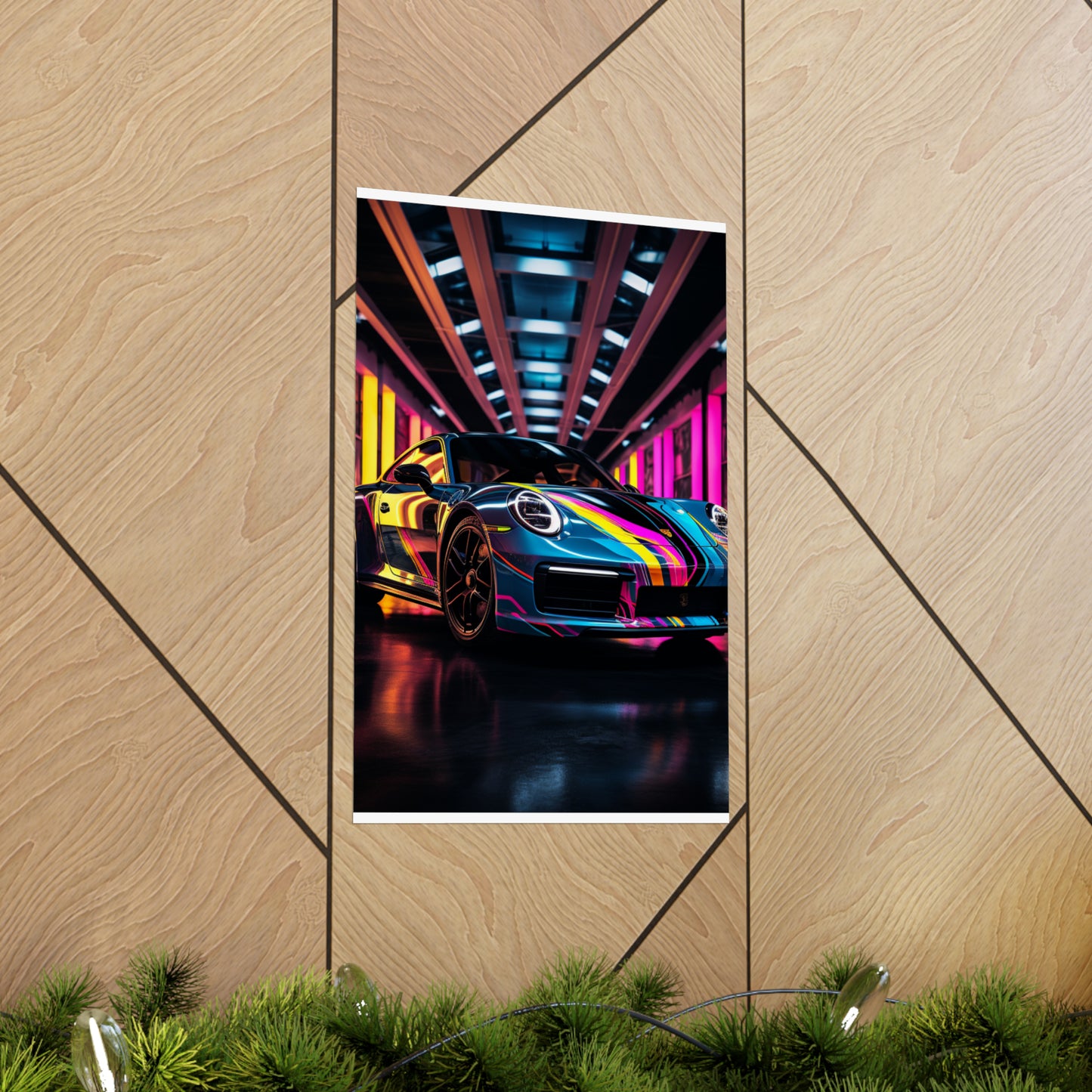 Premium Matte Vertical Posters Macro Porsche 1