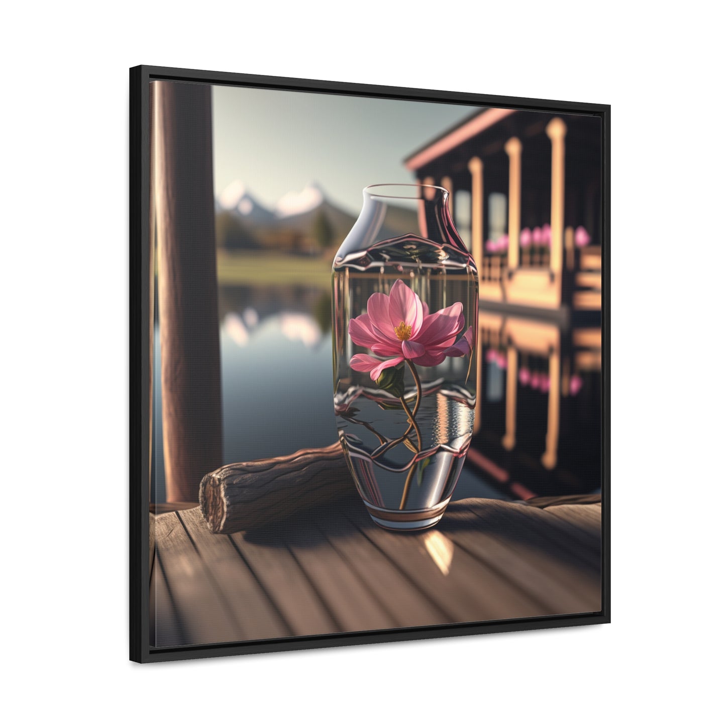 Gallery Canvas Wraps, Square Frame Pink Magnolia 1