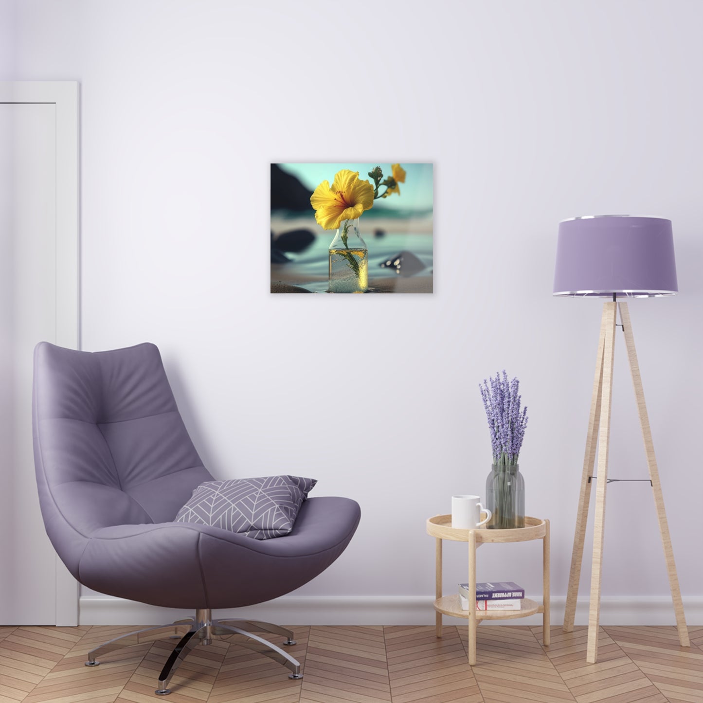 Acrylic Prints Yellow Hibiscus glass 3