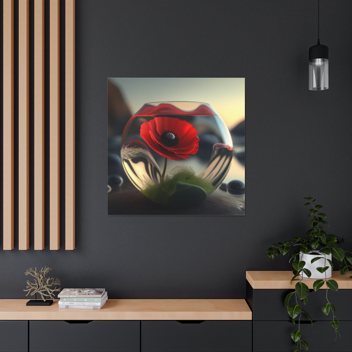 Canvas Gallery Wraps Red Anemone in a Vase 3