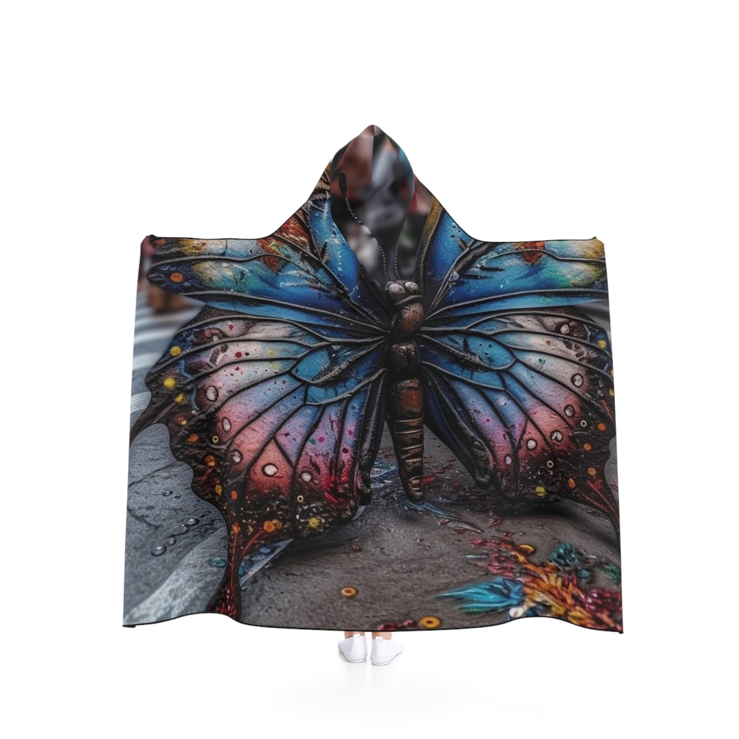 Hooded Blanket Liquid Street Butterfly 4