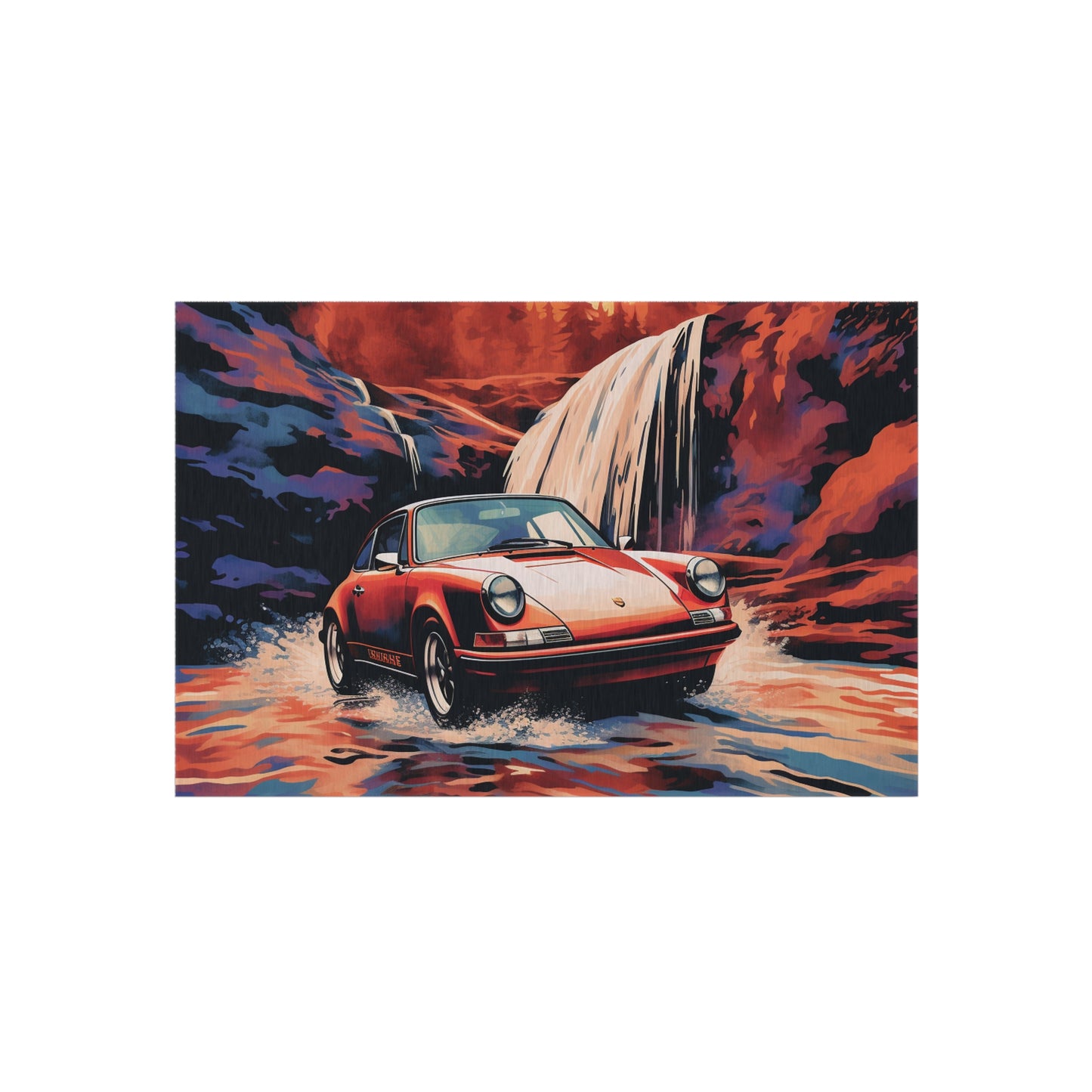 Outdoor Rug  American Flag Porsche Abstract 4