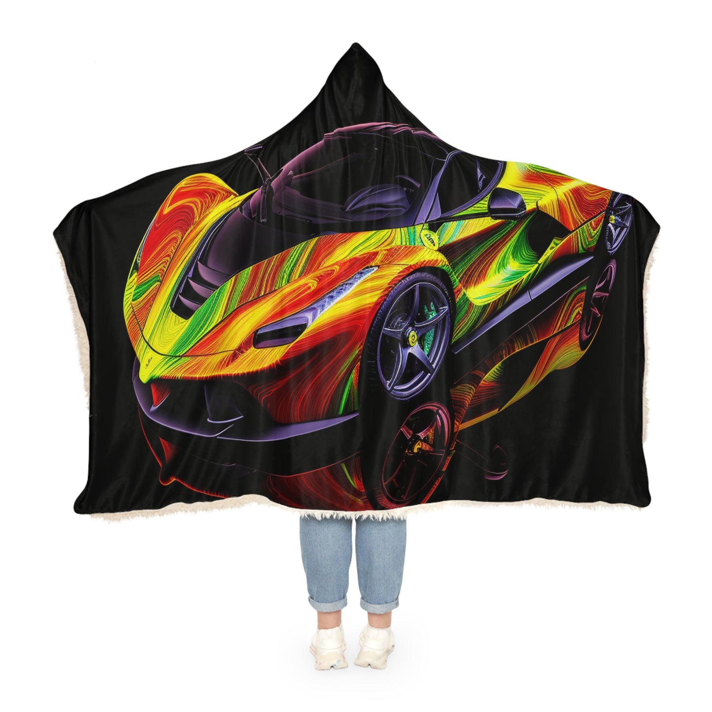 Snuggle Hooded Blanket Ferrari Neon 4