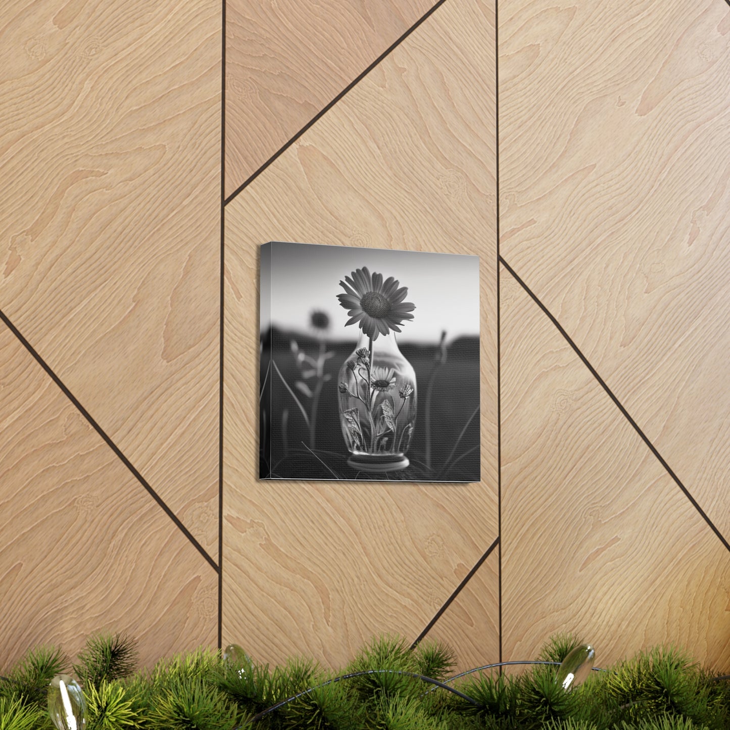 Canvas Gallery Wraps Yellw Sunflower in a vase 2
