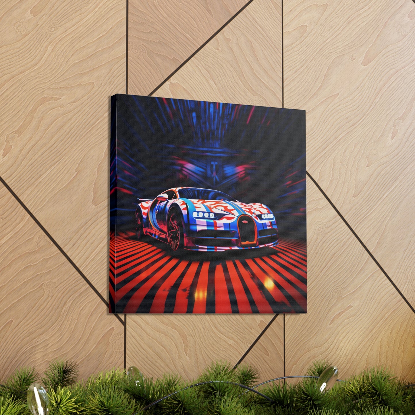 Canvas Gallery Wraps Macro Bugatti American Flag 1