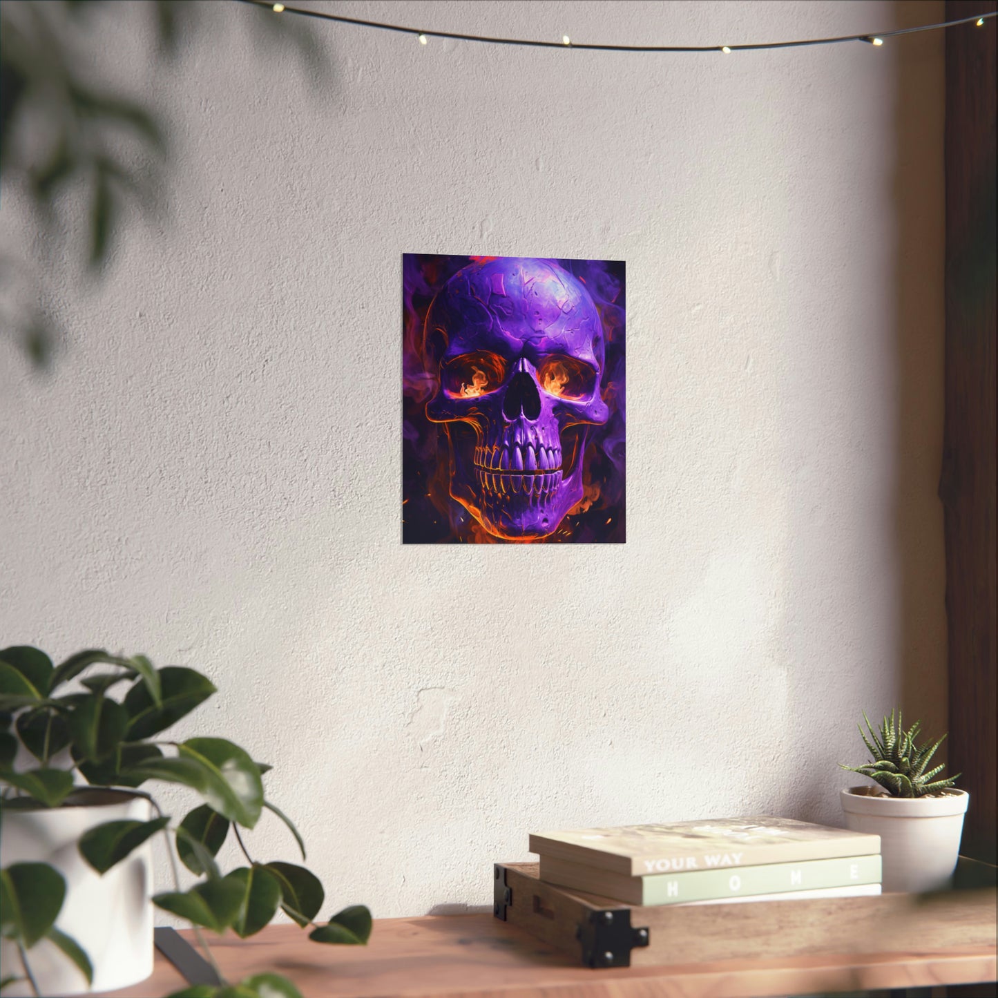 Premium Matte Vertical Posters Skull Flames 1