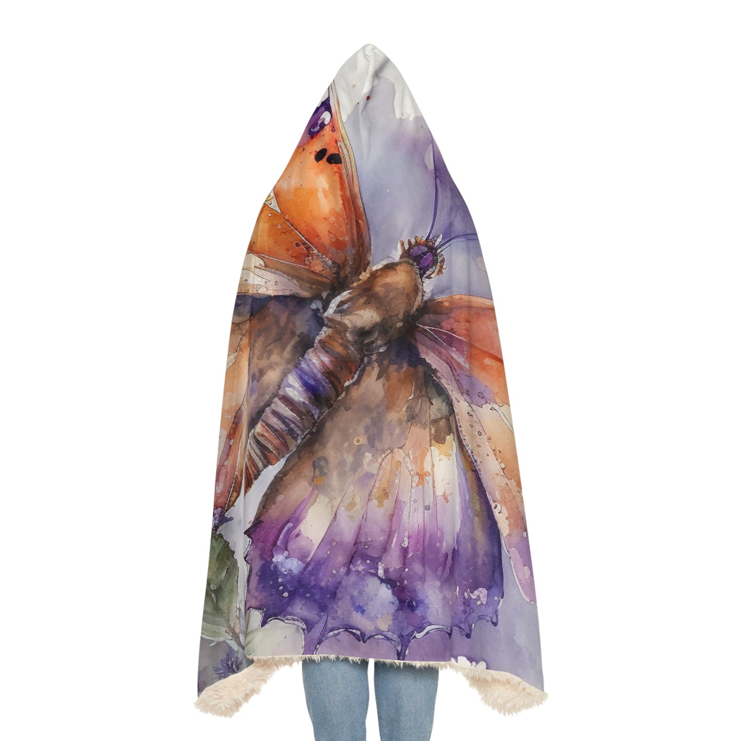 Snuggle Hooded Blanket MerlinRose Watercolor Butterfly 1