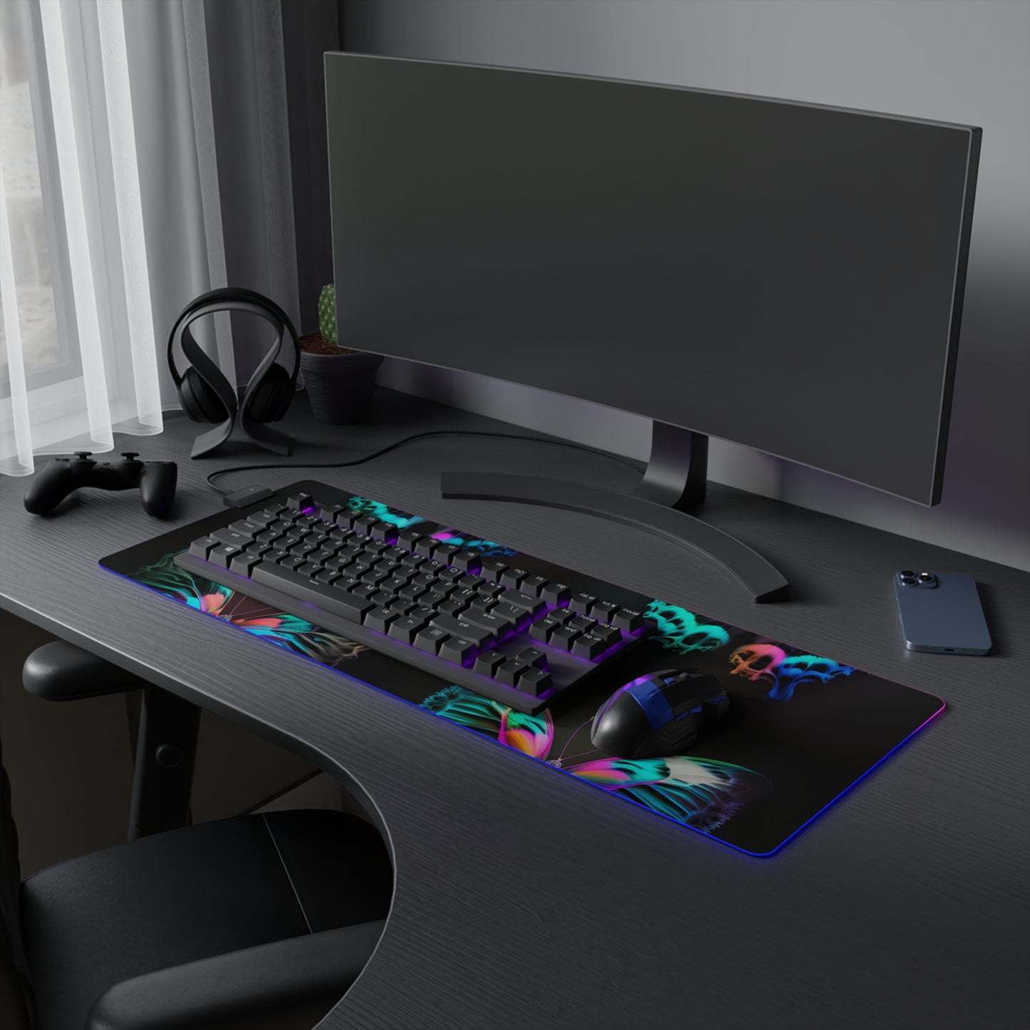 LED Gaming Mouse Pad Neon Butterfly Fusion 5