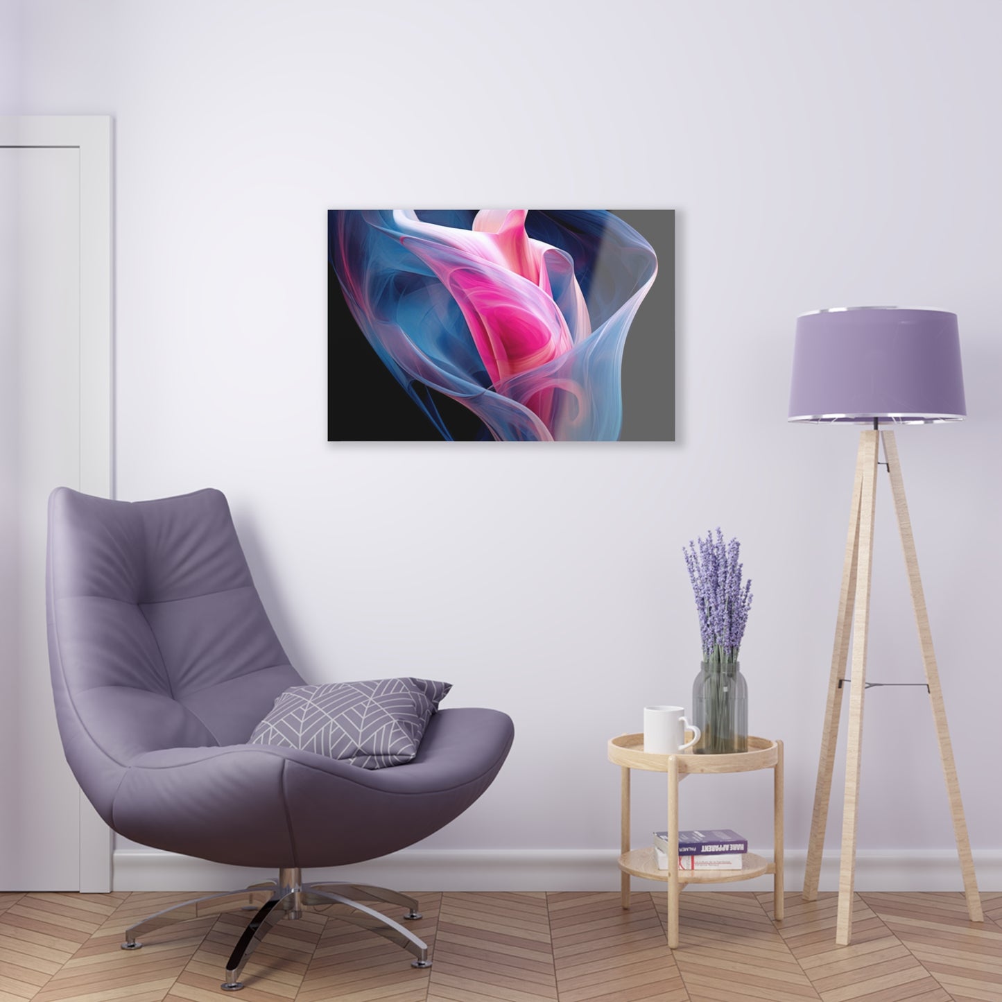 Acrylic Prints Pink & Blue Tulip Rose 3