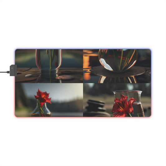 LED Gaming Mouse Pad Red Lily in a Glass vase 5