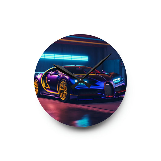 Acrylic Wall Clock Hyper Bugatti Neon Chiron 4