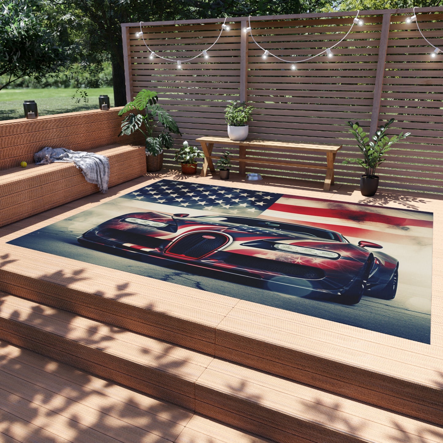 Outdoor Rug  Abstract American Flag Background Bugatti 1