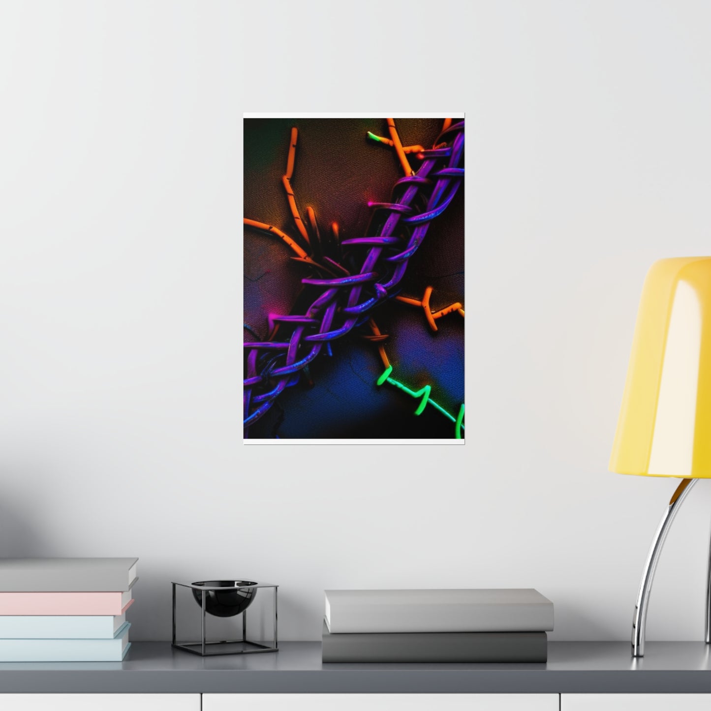 Premium Matte Vertical Posters Macro Neon Barbs 2