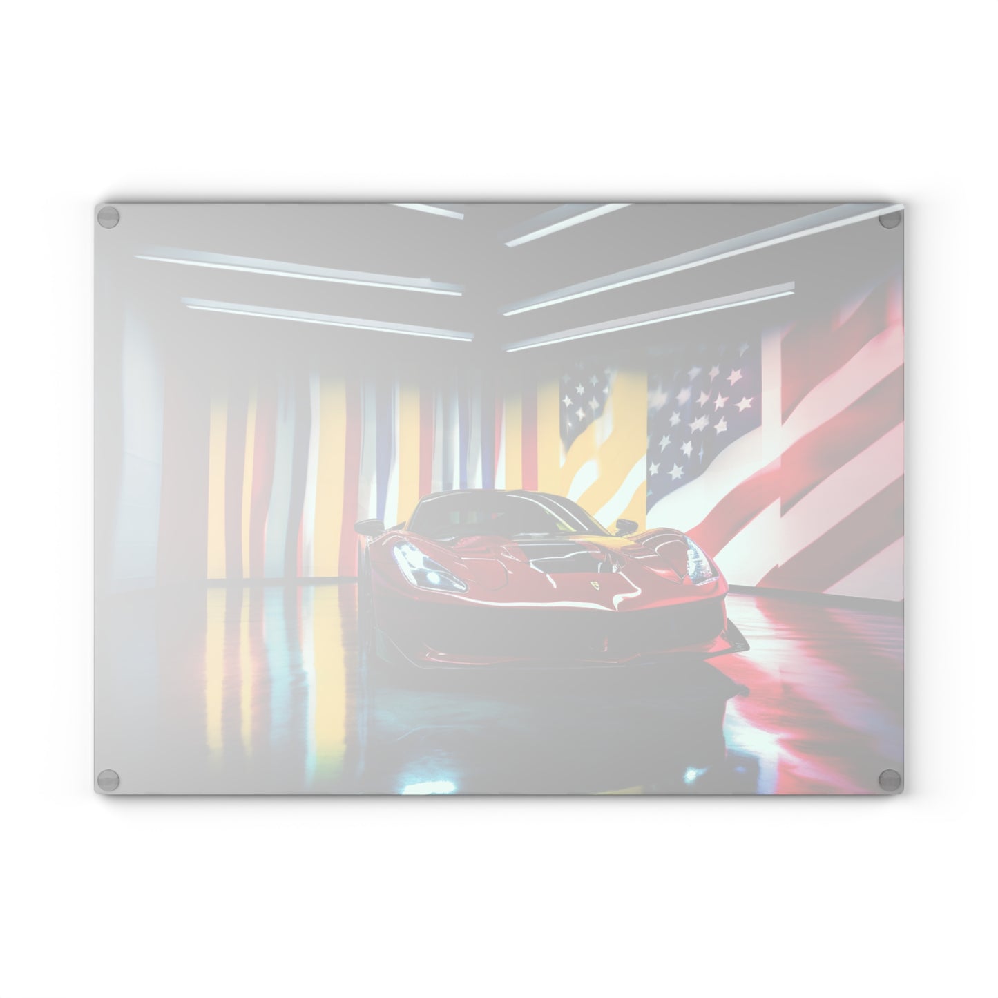 Glass Cutting Board Macro Flag Ferrari 2