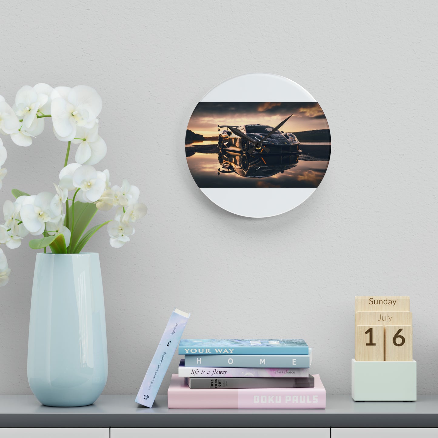 Acrylic Wall Clock Ferrari Lake 2