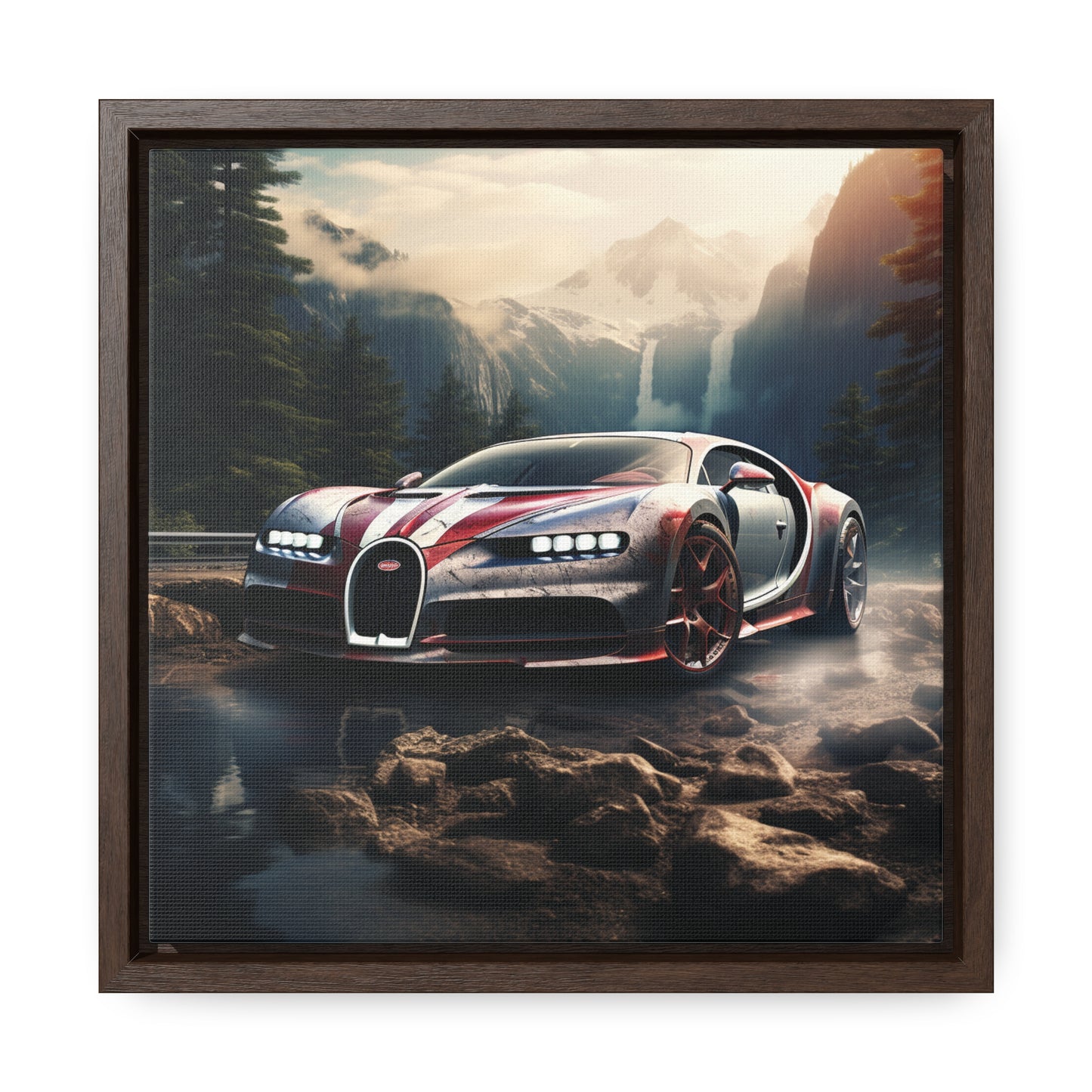 Gallery Canvas Wraps, Square Frame Bugatti Waterfall 4