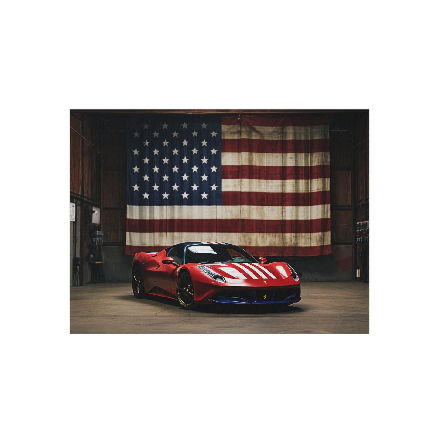 Outdoor Rug  American Flag Farrari 4