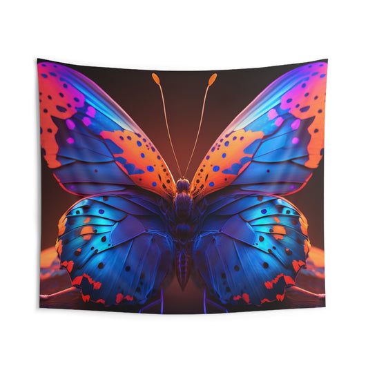 Indoor Wall Tapestries Neon Butterfly Macro 3
